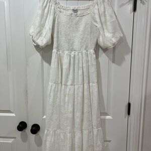 Polagram White Midi Dress